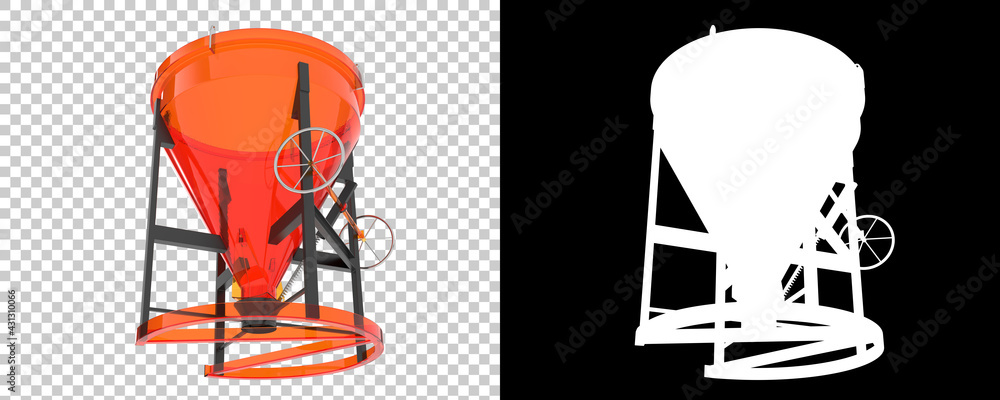 Poster concrete mixer isolated on background with mask. 3d rendering - illustration