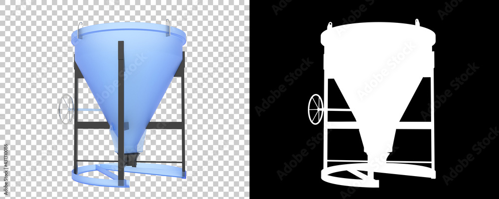 Poster concrete mixer isolated on background with mask. 3d rendering - illustration