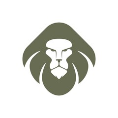 animal illustration in wild life. lion head logo template, great for any business.