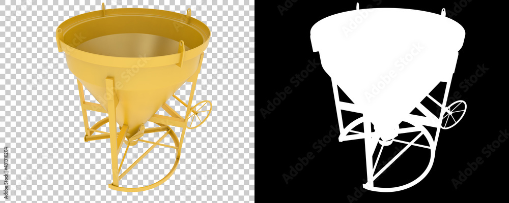 Poster concrete mixer isolated on background with mask. 3d rendering - illustration