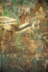 Ajanta Cave no 1
Bodhisattva leaving his palace on elephant