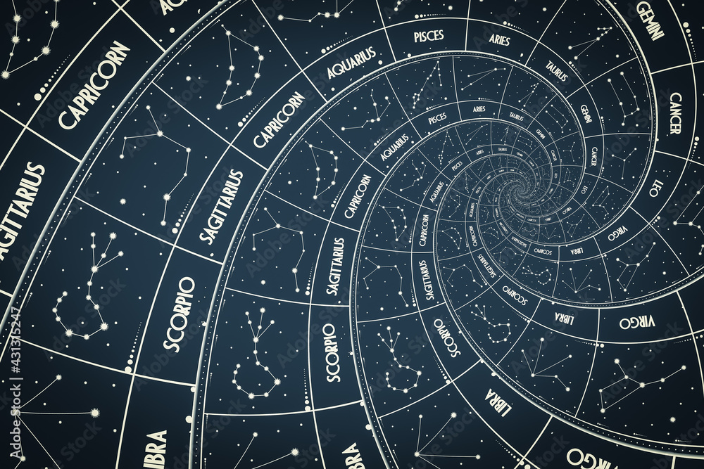 Fototapete Droste effect background. Abstract design for concepts related to astrology and fantasy.