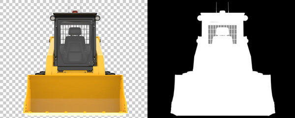 Skid steer loader isolated on background with mask. 3d rendering - illustration © Elena