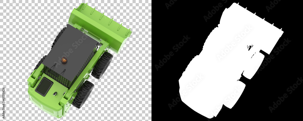 Poster skid steer loader isolated on background with mask. 3d rendering - illustration