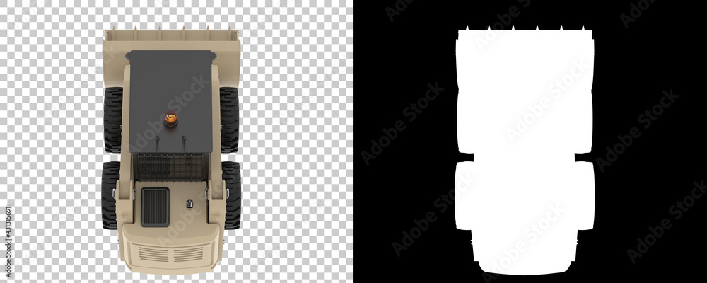 Poster skid steer loader isolated on background with mask. 3d rendering - illustration
