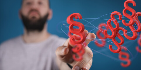 paragraph law sign digital in hand.