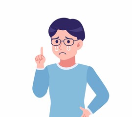 Man with glasses dressed in blue