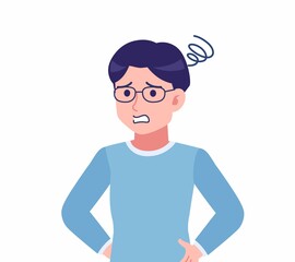 Man with glasses dressed in blue