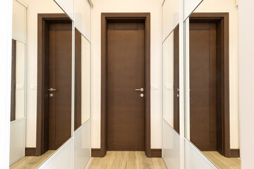 Apartment interior, corridor with mirror