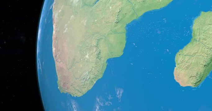 The Drakensberg in planet earth, aerial view from outer space