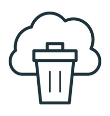 Cloud Trash Vector Icon