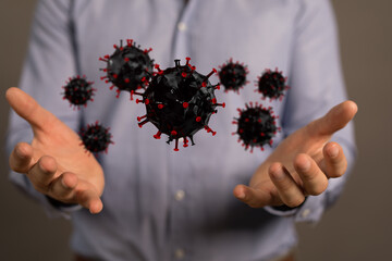 Corona Virus - Microbiology And Virology Concept - illustration protection.
