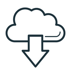 Cloud Download Vector Icon