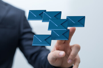  email icon concept in hand background