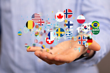 international counties flags - 3D realistic.