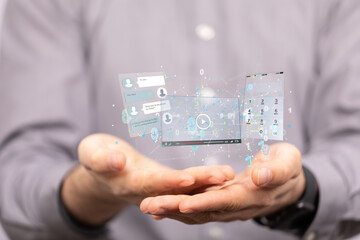 Interface web application in hand