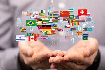 international counties flags - 3D realistic.