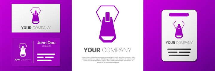 Logotype Zipper icon isolated on white background. Logo design template element. Vector