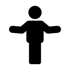 Open hands icon vector male symbol in flat color glyph pictogram sign illustration