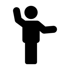 Open hands icon vector male symbol in flat color glyph pictogram sign illustration