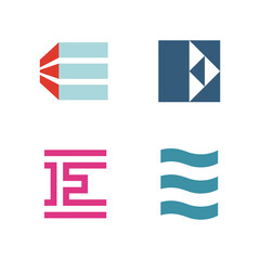 E Letter Logo Set Collection Bundle Lettermark Monogram - Typeface Type Emblem Character Trademark