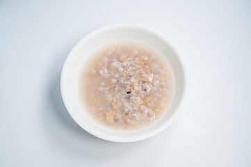 korean scorched rice, nurungji with white background