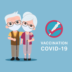 Elderly people get covid-19 vaccine to protected from virus.