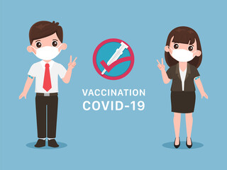 Young people get covid-19 vaccine to protected from virus.