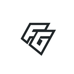 F G Letter Logo Lettermark FG Monogram - Typeface Type Emblem Character Trademark