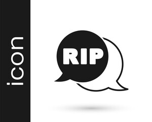 Black Speech bubble rip death icon isolated on white background. Vector