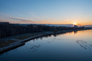 sunrise over the lake