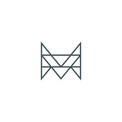 Fototapeta premium M Letter Logo Lettermark Monogram - Typeface Type Emblem Character Trademark