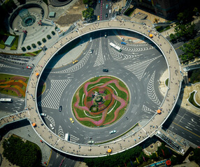 China Shanghai Pudong Roundabout at the Pearl tower vignete