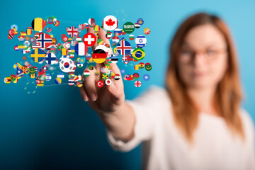 international counties flags - 3D realistic.