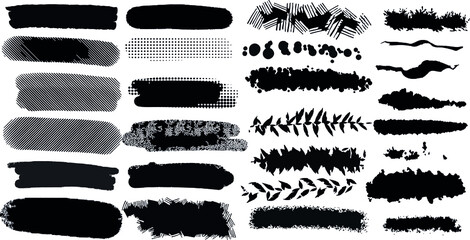 Brush Set, Brush Strokes. Vektor	