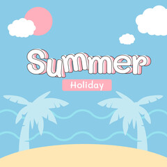 Fototapeta premium Border design with summer theme