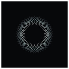 Spirograph Logo Illustration - Abstract geometric ornament decoration vortex circular wavy shape spinning twisted fractal design 