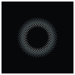 Spirograph Logo Illustration - Abstract geometric ornament decoration vortex circular wavy shape spinning twisted fractal design 