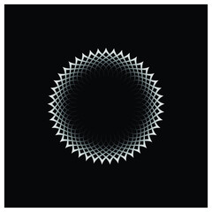 Spirograph Logo Illustration - Abstract geometric ornament decoration vortex circular wavy shape spinning twisted fractal design 