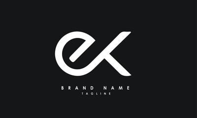 Alphabet letters Initials Monogram logo EK, KE, E and K