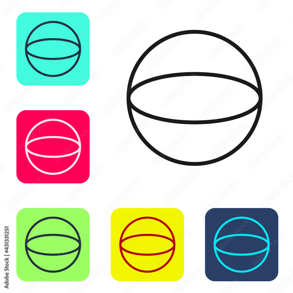 Poster black line geometric figure sphere icon isolated on white background. abstract shape. geometric orna