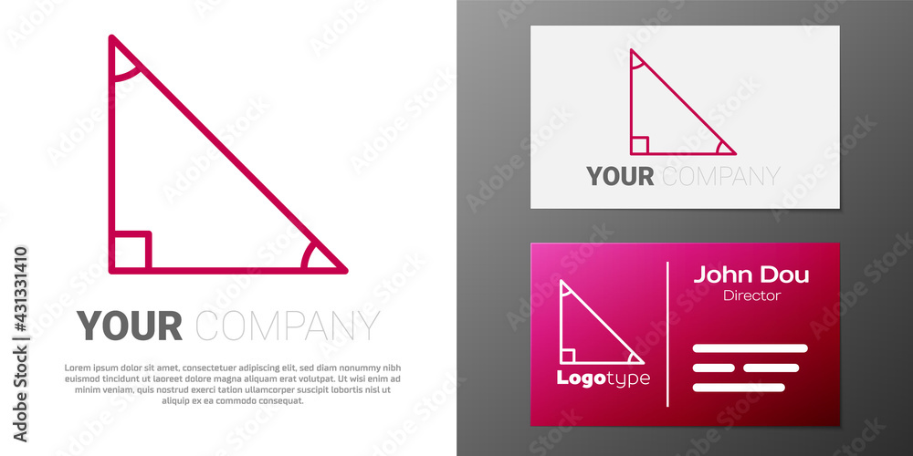 Aufkleber logotype line triangle math icon isolated on white background. logo design template element. vector