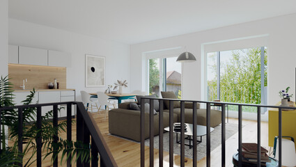 modern luxury european apartment loft with scandinavian furniture design