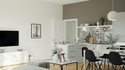 modern luxury european apartment loft with scandinavian furniture design