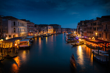 romantic evening canal grande Venice