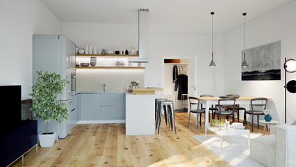 modern luxury european apartment loft with scandinavian furniture design