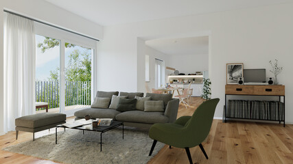 modern luxury european apartment loft with scandinavian furniture design