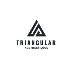 Triangle logo - abstract prism geometric shape graphic geometry line futuristic polygonal layout marketing perspective corporate tech delta spectrum business