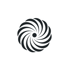 Vortex Circle logo abstract circle shape - spiral motion twirl twist curve rotation spin whirlpool radial warp geometric shape for businesses - spinning circle