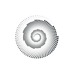 Vortex Circle logo abstract circle shape - spiral motion twirl twist curve rotation spin whirlpool radial warp geometric shape for businesses - spinning circle